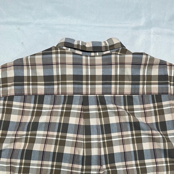 Nautica Beige and Brown Plaid Button Down Shirt - Picture 10 of 10